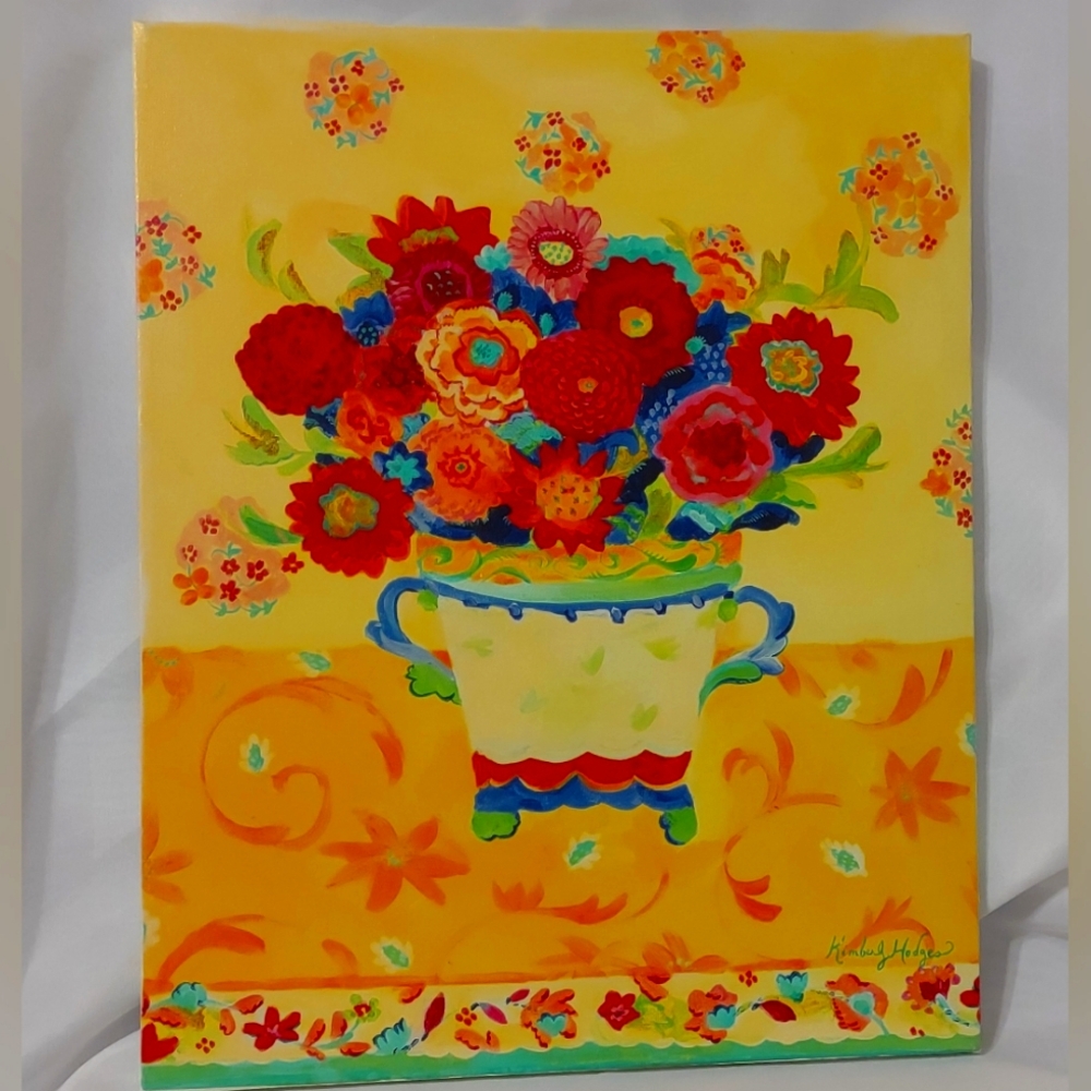 Nasturtium Yellow Fine Art Giclee Canvas Print by Kimberly Hodges 16 x 20